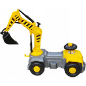 Camion pentru copii, cu excavator rotativ pick up, fara pedale, galben, 75 x 36 x 80 cm