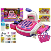 Casa de marcat pentru copii, roz cu accesorii, leantoys, 4461