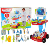 Set trusa doctor, tip carucior pentru copii, cu accesorii de jucarie, multicolor, leantoys, 5929