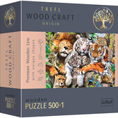 Puzzle trefl din lemn 500+1 piese felinele din jungla