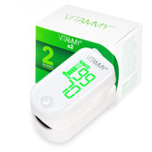 Pulsoximetru Vitammy O2, afisaj LED usor de citit, masoara saturatia SpO2 si pulsul, Alb