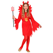 Costum rosu diavolita copii halloween - 5 - 7 ani / 128 cm