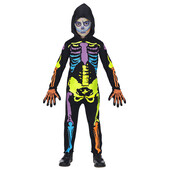 Costum schelet salopeta colorat - 4 - 5 ani / 116cm