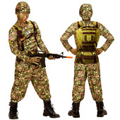Costum soldat camuflaj copii - 8 - 10 ani / 140 cm
