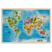 Puzzle din lemn 192 piese Harta lumii