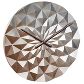 Ceas geometric de precizie, analog, de perete, creat de designer, model diamond, roz auriu metalic, tfa 60.3063.51