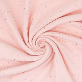 Muselina bumbac organic roz cu bulinute 80x80 cm