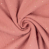 Muselina bumbac organic roz inchis cu bulinute 80x80 cm