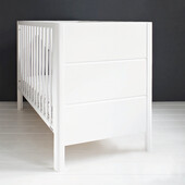 Patut din lemn pentru bebe, inaltime saltea reglabila, smooth alb 120x60 cm