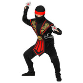 Costum ninja copii kombat rosu - 4 - 5 ani / 116cm