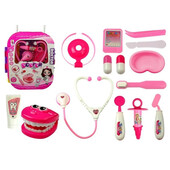 Trusa medicala pentru fetite, valiza roz, micul doctor, leantoys, 5098