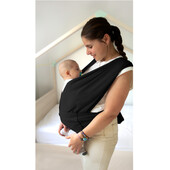 Sistem de purtare wrap elastic pentru bebelusi babyjem (culoare: negru)
