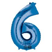Balon folie cifra 6 albastru