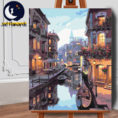 Set pictura pe numere (panza) Canal in Venetia 50x40 cm