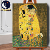 Set pictura pe numere (panza) "Sarutul" - Gustav Klimt 50x40 cm