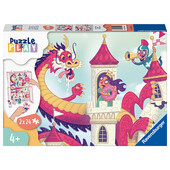 PUZZLE SI JOC DRAGON, 2x24 PIESE