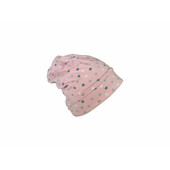 Caciula pink stars, cu bordura, kidsdecor, in strat dublu, din bumbac - 36-42 cm