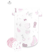 MimiNu - Cos rotund pentru depozitare jucarii, 50x35 cm, Baby Shower Pink