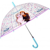 Umbrela Perletti Frozen 2 automata rezistenta la vant transparenta 45 cm
