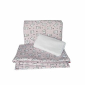 Lenjerie de pat pentru copii baby bear roz - 63x127 cm, 100x135 cm
