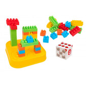 Cutie Globo cu 40 cuburi plastic multicolore