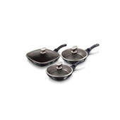 Set de tigai marmorate, 3 piese, din aluminiu forjat, carbon pro edition metalic line, berlinger haus, bh 6923