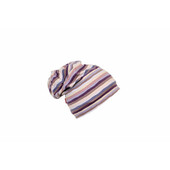 Caciula violet stripes, cu bordura, in strat dublu, din bumbac - 48-52 cm