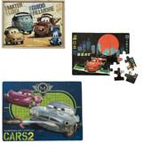 Set 3 puzzle-uri lemn Disney Cars cu cutie