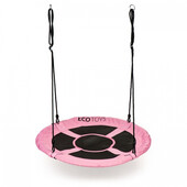 Leagan pentru copii rotund, tip cuib de barza, suspendat, 110 cm, ecotoys mir6001 - roz