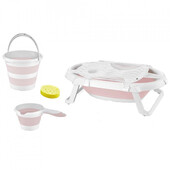 Set de baie cu 5 piese si cadita pliabila babyjem (culoare: gri)