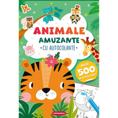 Carte de colorat Animale amuzante - cu autocolante Mimorello EK7039