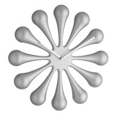 Ceas de perete analog, creat de designer, model astro, argintiu metalic mat, tfa 60.3008