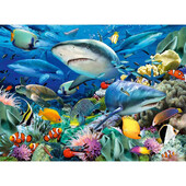 Puzzle rechini, 100 piese