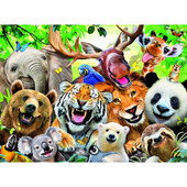 Puzzle selfie cu animale exotice, 300 piese