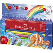 Set Cadou 8 Culori Si Accesorii Jumbo Grip Ocean Faber-castell