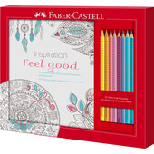 Set Cadou Feel Good 8 Creioane Colorate Grip + Carte Colorat Faber-castell