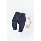Pantaloni bebe unisex din bumbac organic bleumarin (marime: 12-18 luni)