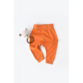 Pantaloni bebe unisex din bumbac organic portocaliu (marime: 18-24 luni)