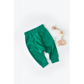 Pantaloni bebe unisex din bumbac organic verde (marime: 12-18 luni)