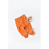 Pantaloni cu botosei - bumbac organic portocaliu (marime: 3-6 luni)