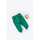 Pantaloni cu botosei - bumbac organic verde (marime: 0-3 luni)