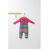 Set salopeta cu bluzita pentru bebelusi colorful autum, tongs baby (culoare: gri, marime: 9-12 luni)