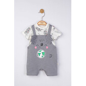 Set salopeta cu tricou de vara pentru bebelusi koala, tongs baby (culoare: gri, marime: 3-6 luni)