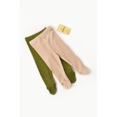 Set 2 pantaloni cu botosei bebe unisex din bumbac organic si modal - verde/blush, baby cosy (marime: 0-3 luni)