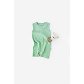 Salopeta fara maneci si panataloni scurti - 100% bumbac organic - mint, baby cosy (marime: 18-24 luni)