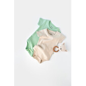 Set 2 body-uri bebe unisex -100% bumbac organic - mint/stone, baby cosy (marime: 18-24 luni)