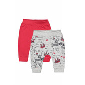 Set de 2 perechi de pantaloni dino pentru bebelusi, tongs baby (culoare: rosu, marime: 12-18 luni)