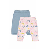 Set de 2 perechi de pantaloni frunze pentru bebelusi, tongs baby (culoare: roz, marime: 3-6 luni)