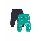 Set de 2 perechi de pantaloni litere pentru bebelusi, tongs baby (culoare: verde, marime: 6-9 luni)