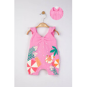 Salopeta din muselina de vara pentru bebelusi, tongs baby (culoare: roz, marime: 6-9 luni)